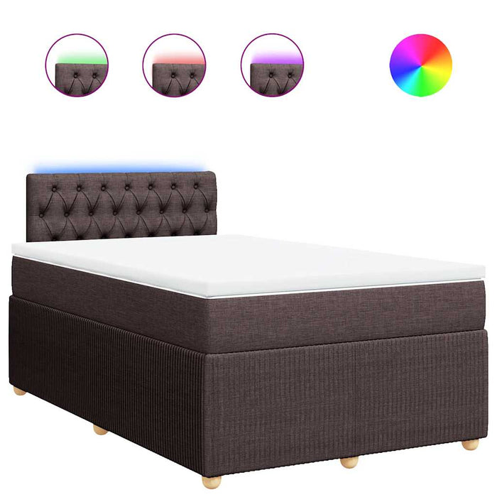 Pat box spring cu saltea, maro închis, 120x190 cm, textil - WALTI WALTI