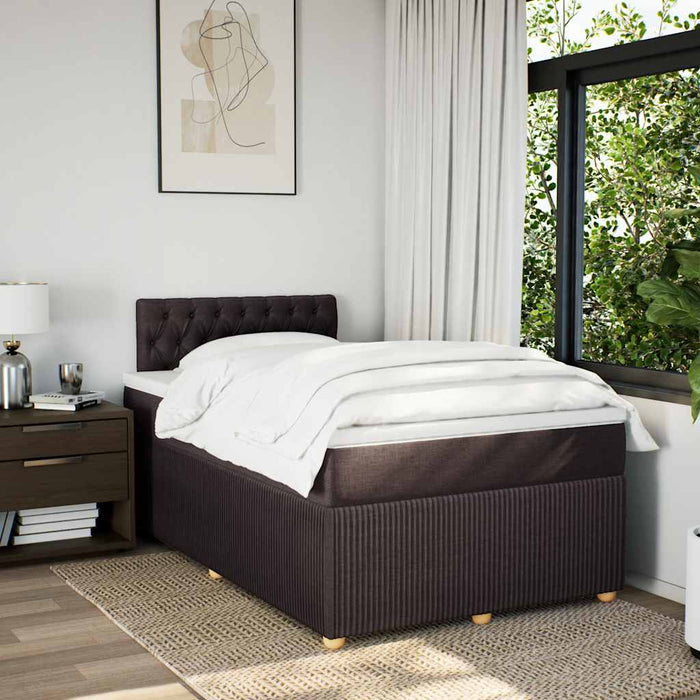 Pat box spring cu saltea, maro închis, 120x190 cm, textil - WALTI WALTI