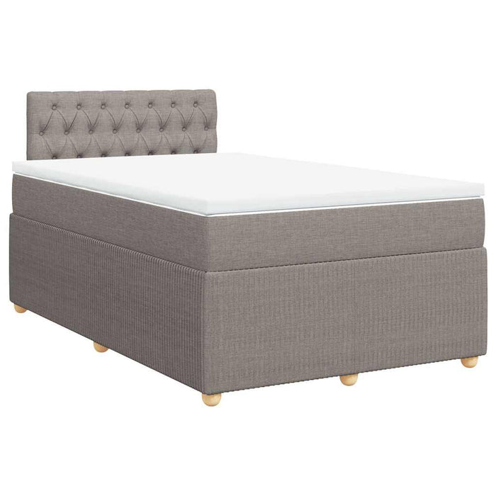 Pat box spring cu saltea, taupe, 120x190 cm material textil - WALTI WALTI