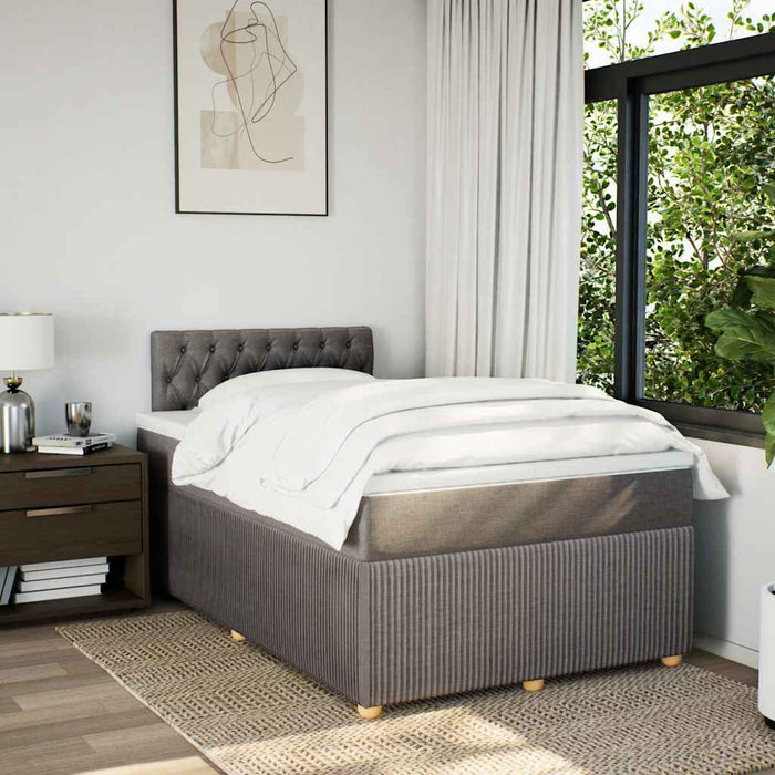 Pat box spring cu saltea, taupe, 120x190 cm material textil - WALTI WALTI
