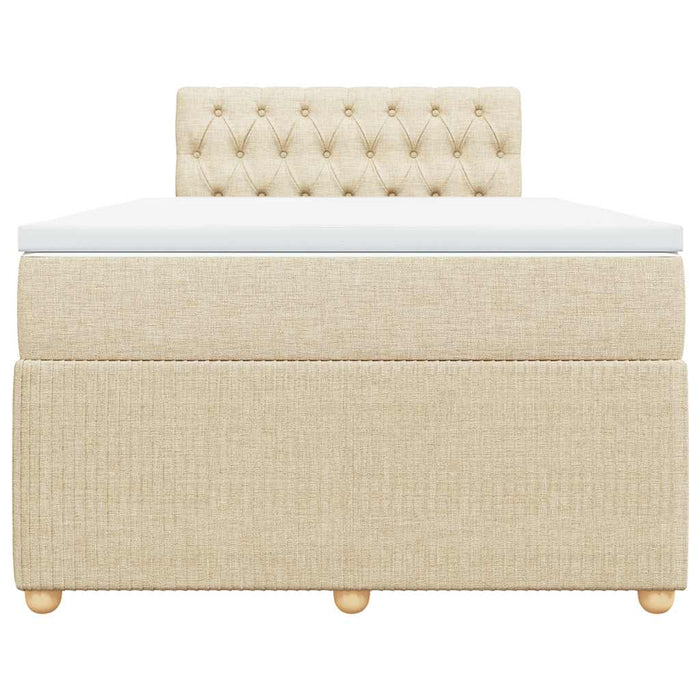 Pat continental cu saltea, crem, 120x190 cm, textil - WALTI WALTI