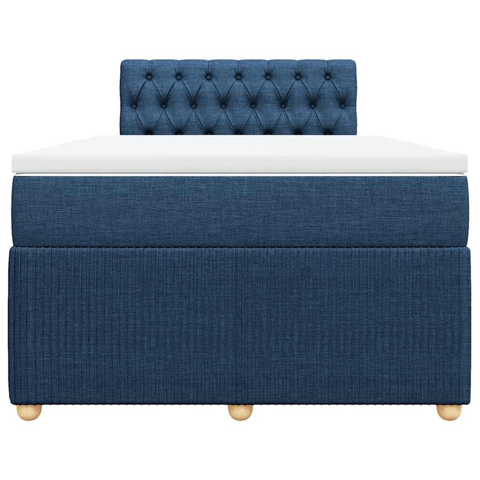 Pat box spring cu saltea, albastru, 120x190 cm, material textil - WALTI WALTI