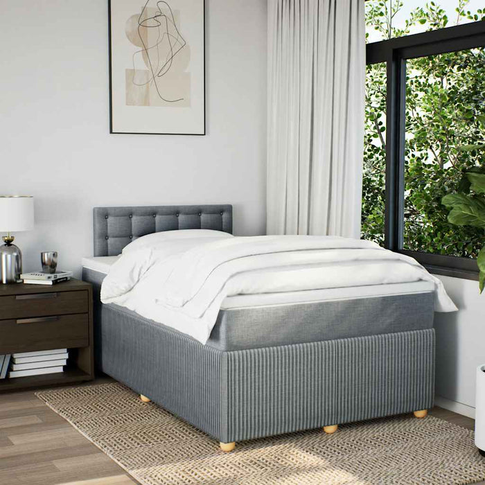 Pat box spring cu saltea, gri deschis, 120x190 cm, textil - WALTI WALTI