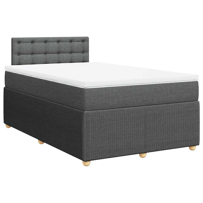 Pat box spring cu saltea, gri închis, 120x190 cm, textil - WALTI WALTI
