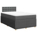 Pat box spring cu saltea, gri închis, 120x190 cm, textil - WALTI WALTI