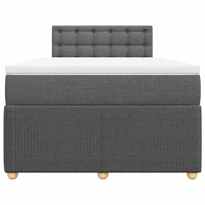 Pat box spring cu saltea, gri închis, 120x190 cm, textil - WALTI WALTI