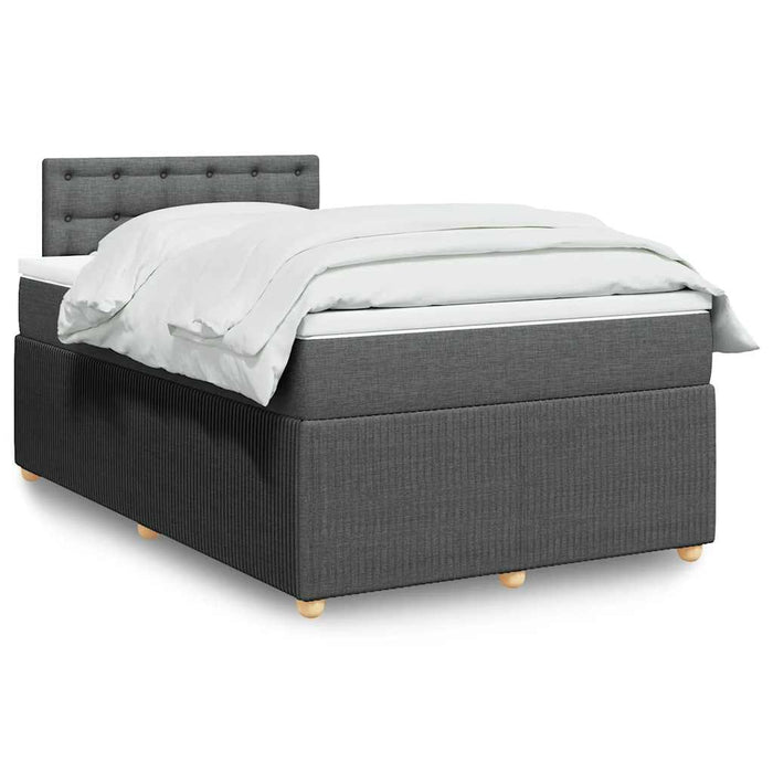 Pat box spring cu saltea, gri închis, 120x190 cm, textil - WALTI WALTI