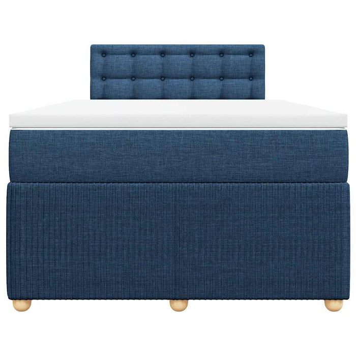 Pat box spring cu saltea, albastru, 120x190 cm, material textil - WALTI WALTI