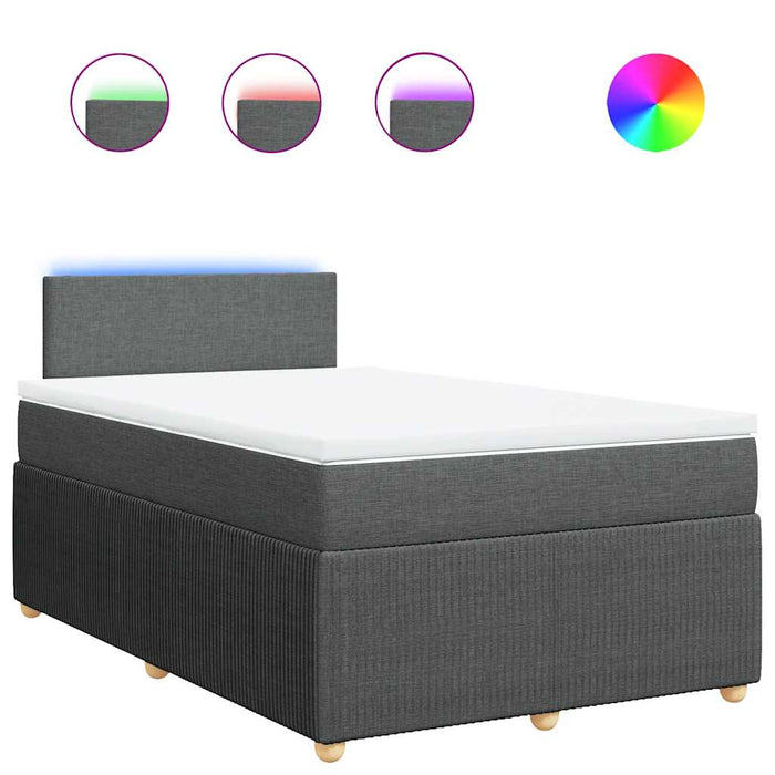 Pat box spring cu saltea, gri închis, 120x200 cm, textil - WALTI WALTI