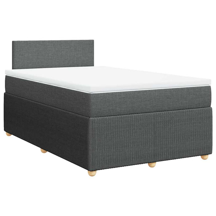 Pat box spring cu saltea, gri închis, 120x200 cm, textil - WALTI WALTI