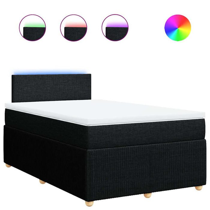 Pat box spring cu saltea, negru, 120x200 cm, textil - WALTI WALTI