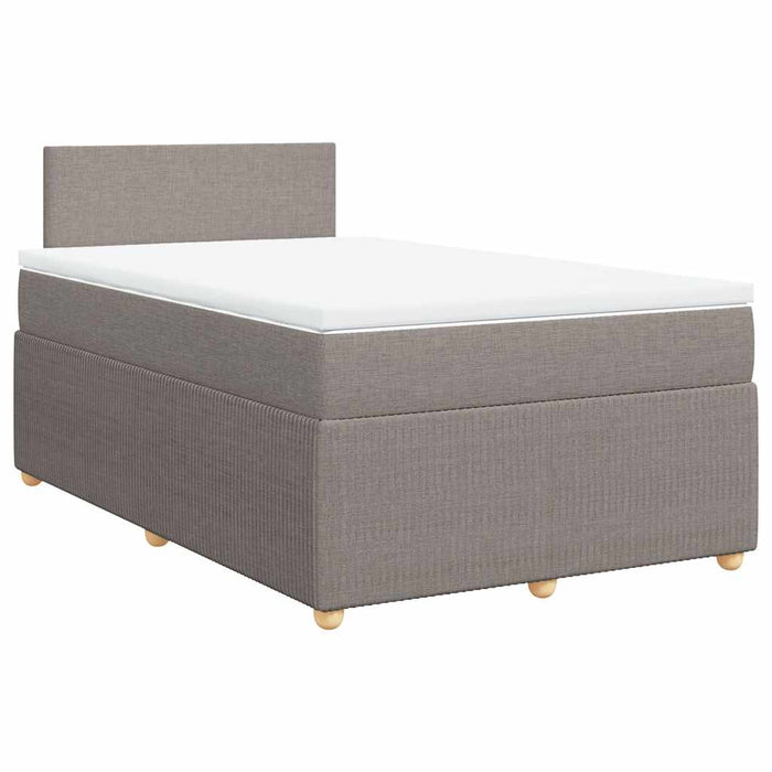 Pat box spring cu saltea, gri taupe, 120x200 cm, textil WALTI