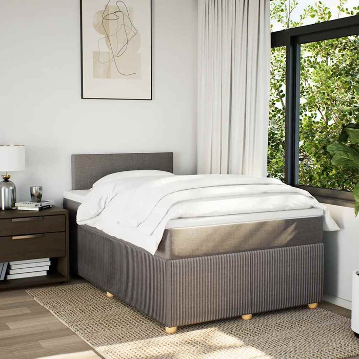 Pat box spring cu saltea, gri taupe, 120x200 cm, textil WALTI