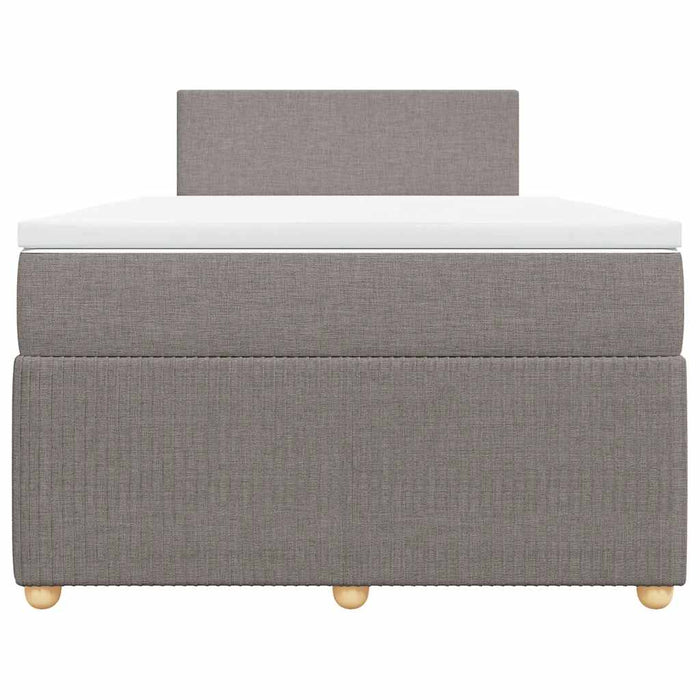 Pat box spring cu saltea, gri taupe, 120x200 cm, textil WALTI