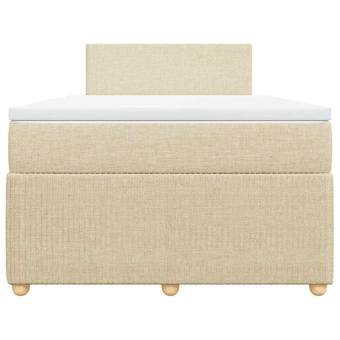Pat box spring cu saltea, crem, 120x200 cm, textil - WALTI WALTI
