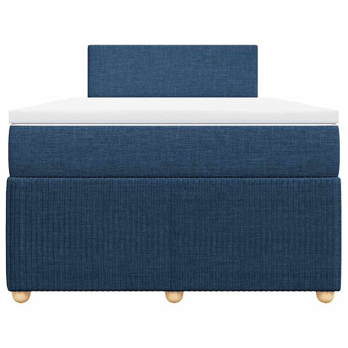 Pat box spring cu saltea, albastru, 120x200 cm, textil - WALTI WALTI