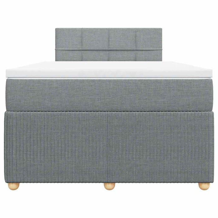 Pat continental cu saltea, gri deschis, 120x200 cm, textil - WALTI WALTI