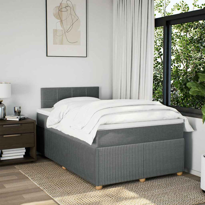 Pat box spring cu saltea, gri închis, 120x200 cm, textil - WALTI WALTI