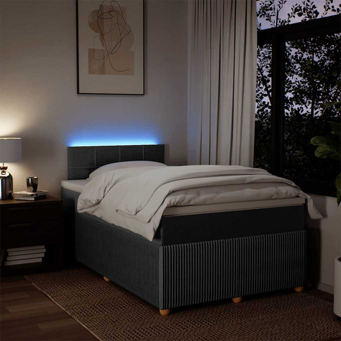 Pat box spring cu saltea, gri închis, 120x200 cm, textil - WALTI WALTI
