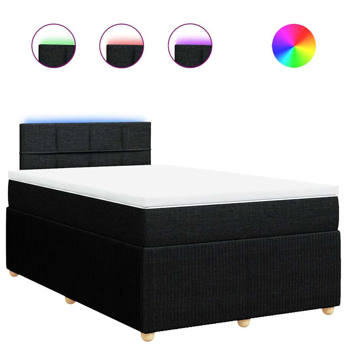 Pat box spring cu saltea, negru, 120x200 cm, textil - WALTI WALTI