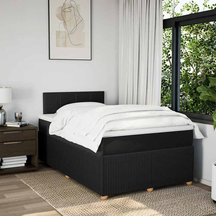 Pat box spring cu saltea, negru, 120x200 cm, textil - WALTI WALTI