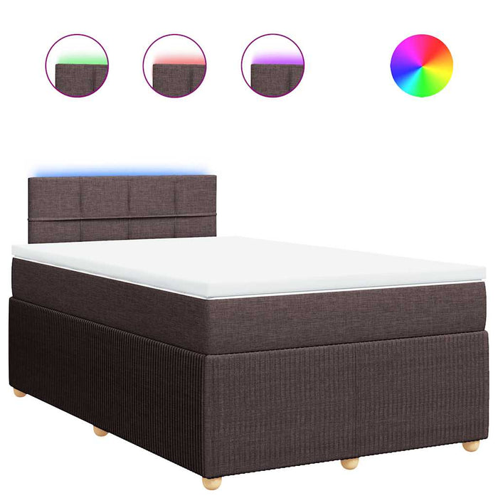 Pat box spring cu saltea, maro închis, 120x200 cm, textil - WALTI WALTI