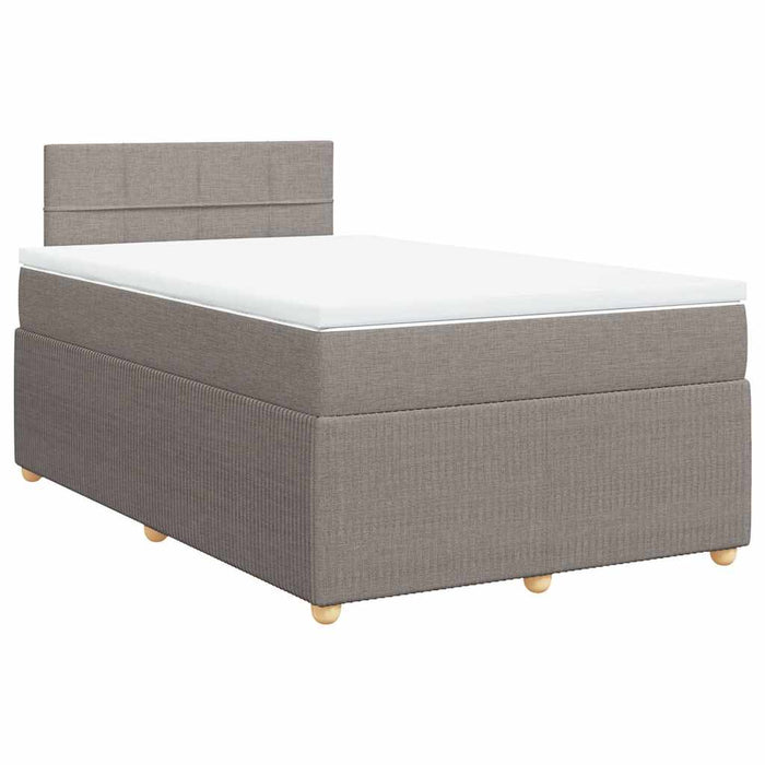Pat box spring cu saltea, gri taupe, 120x200 cm, textil WALTI