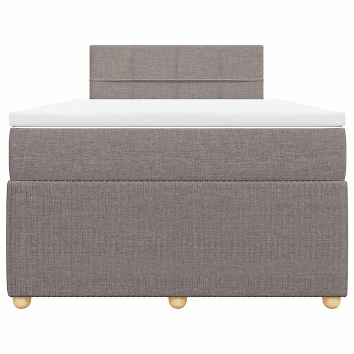 Pat box spring cu saltea, gri taupe, 120x200 cm, textil WALTI