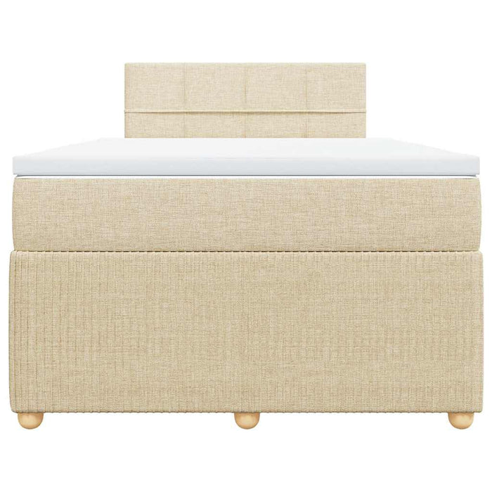Pat box spring cu saltea, crem, 120x200 cm, textil - WALTI WALTI