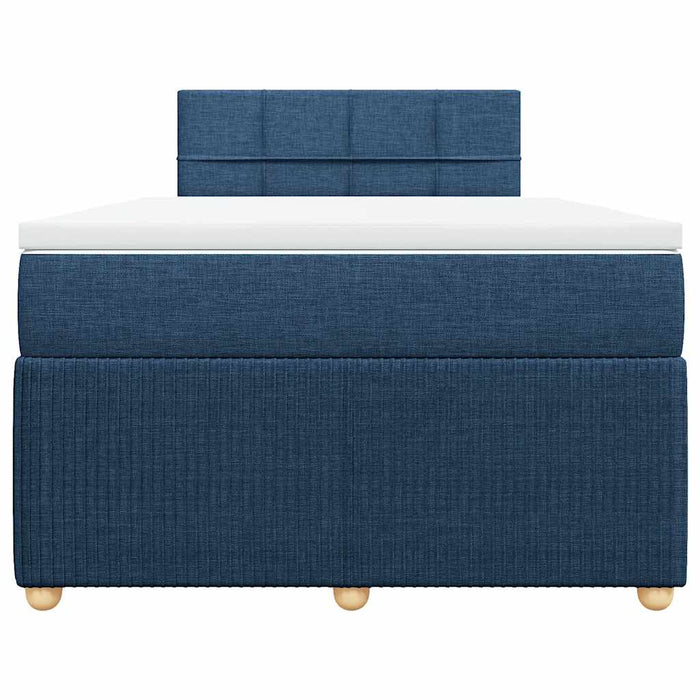 Pat box spring cu saltea, albastru, 120x200 cm, textil - WALTI WALTI