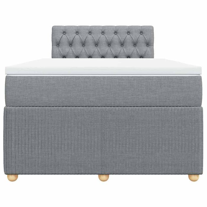 Pat continental cu saltea, gri deschis, 120x200 cm, textil - WALTI WALTI
