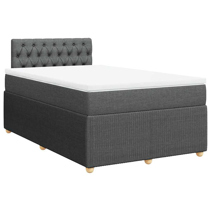 Pat box spring cu saltea, gri închis, 120x200 cm, textil - WALTI WALTI