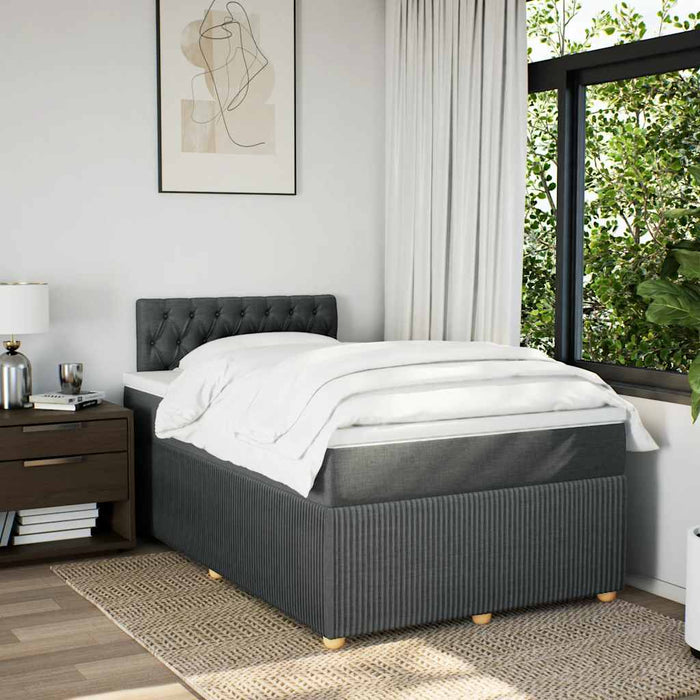 Pat box spring cu saltea, gri închis, 120x200 cm, textil - WALTI WALTI
