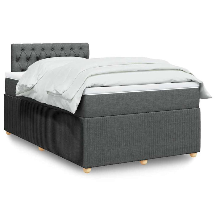 Pat box spring cu saltea, gri închis, 120x200 cm, textil - WALTI WALTI