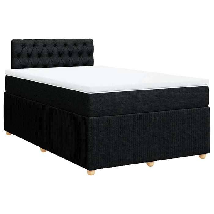 Pat box spring cu saltea, negru, 120x200 cm, textil - WALTI WALTI