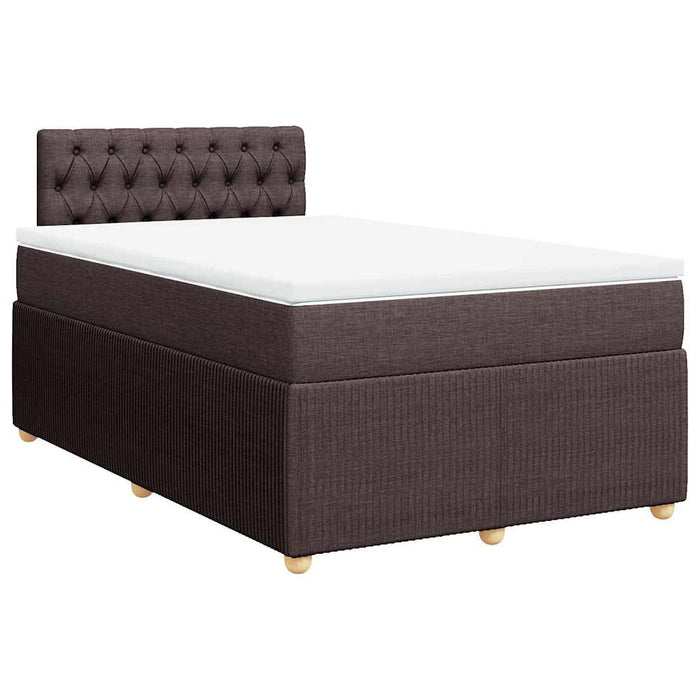 Pat box spring cu saltea, maro închis, 120x200 cm, textil - WALTI WALTI