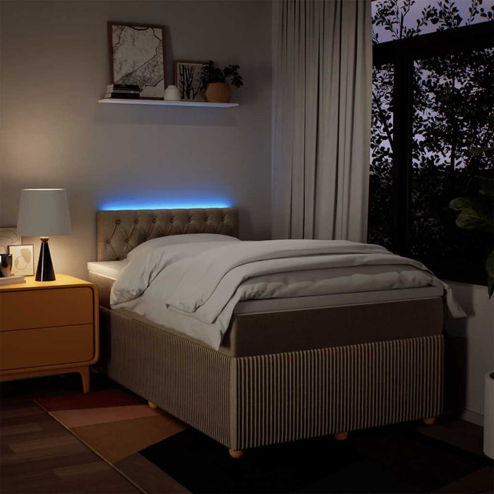 Pat box spring cu saltea, crem, 120x200 cm, textil - WALTI WALTI