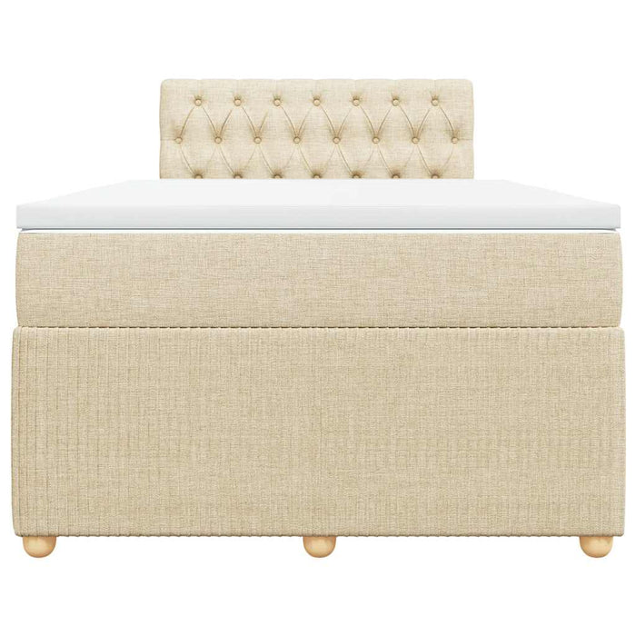 Pat box spring cu saltea, crem, 120x200 cm, textil - WALTI WALTI