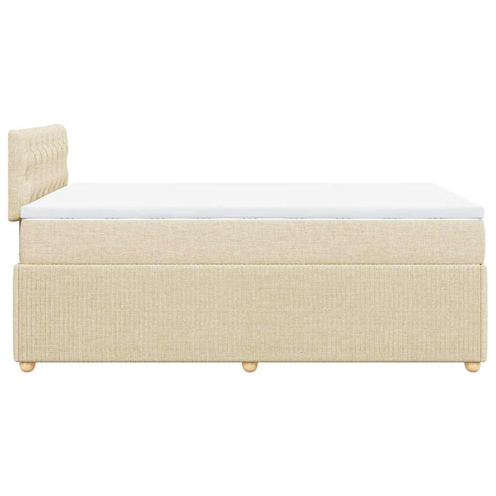 Pat box spring cu saltea, crem, 120x200 cm, textil - WALTI WALTI