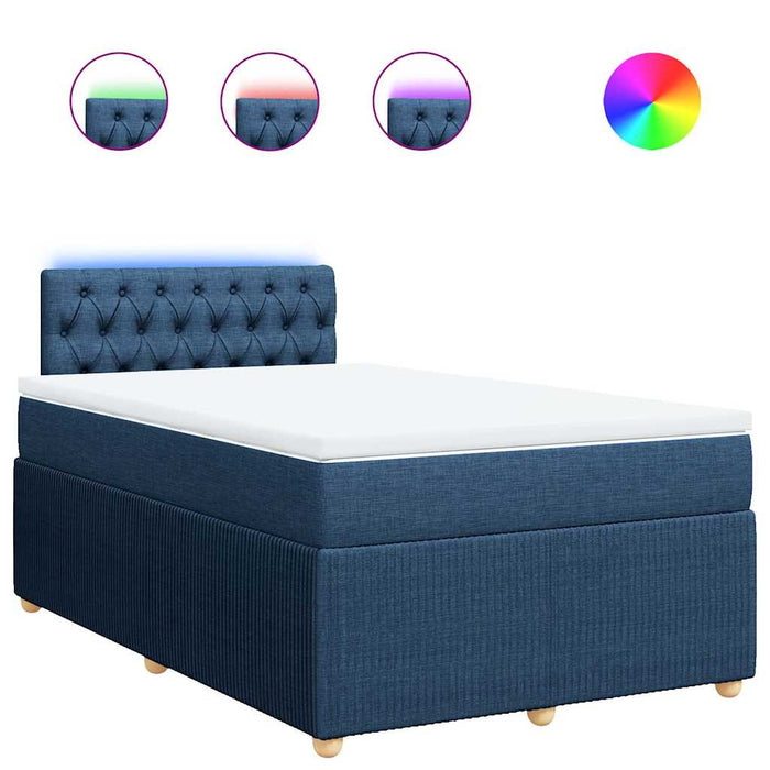 Pat box spring cu saltea, albastru, 120x200 cm, textil - WALTI WALTI