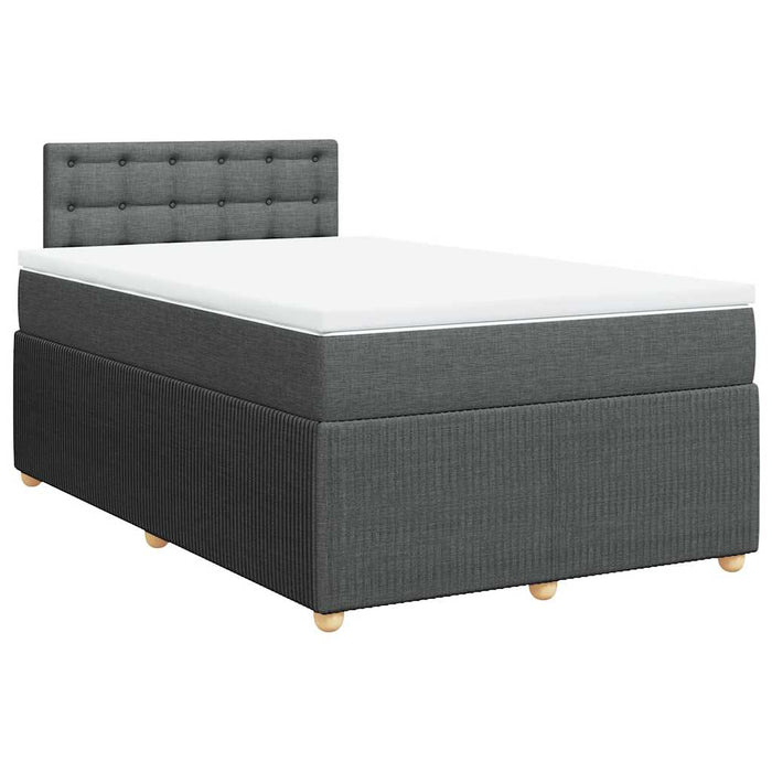 Pat box spring cu saltea, gri închis, 120x200 cm, textil - WALTI WALTI