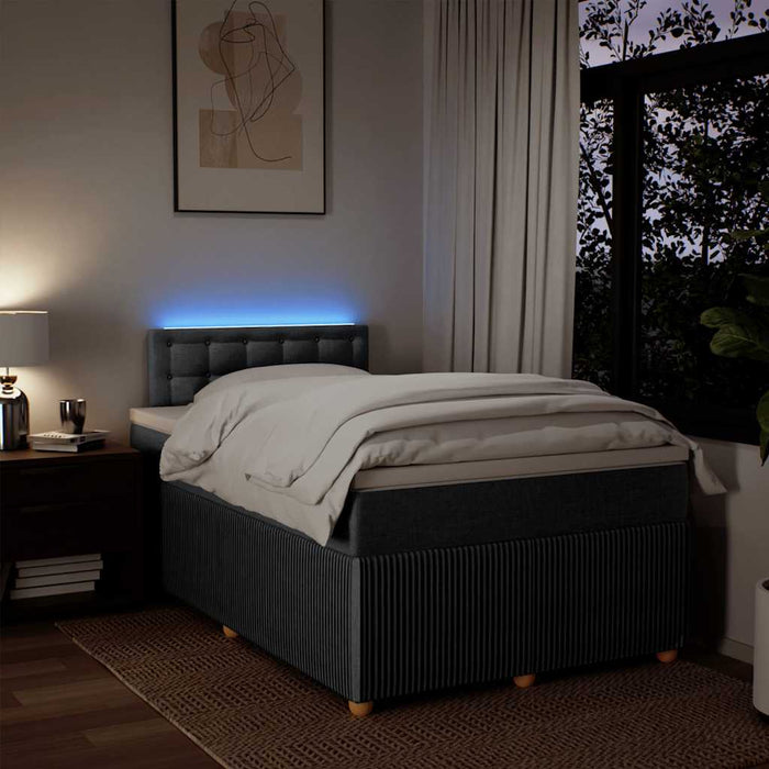 Pat box spring cu saltea, gri închis, 120x200 cm, textil - WALTI WALTI