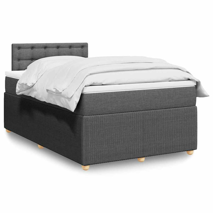 Pat box spring cu saltea, gri închis, 120x200 cm, textil - WALTI WALTI