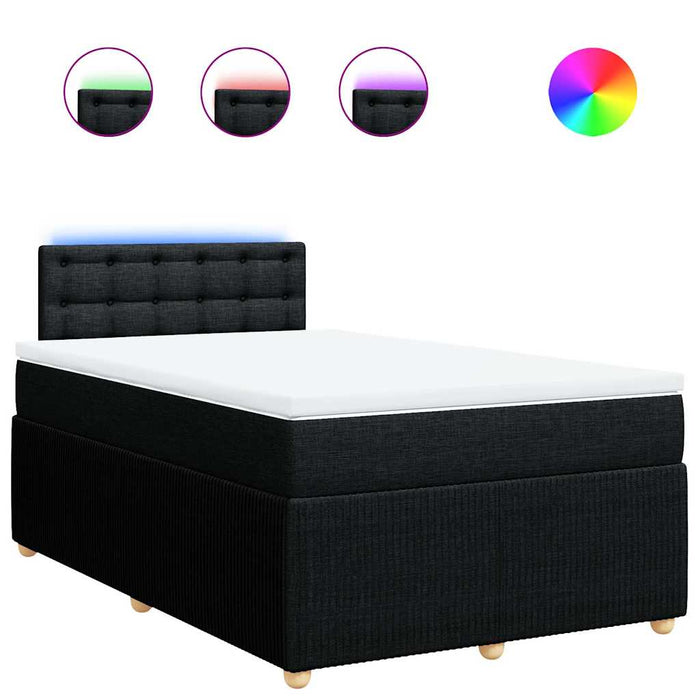 Pat box spring cu saltea, negru, 120x200 cm, textil - WALTI WALTI