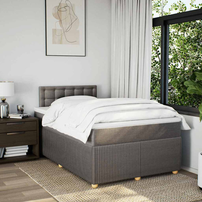 Pat box spring cu saltea, gri taupe, 120x200 cm, textil - WALTI WALTI