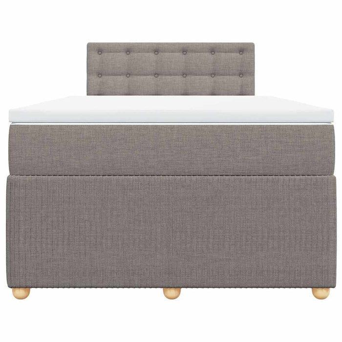 Pat box spring cu saltea, gri taupe, 120x200 cm, textil - WALTI WALTI