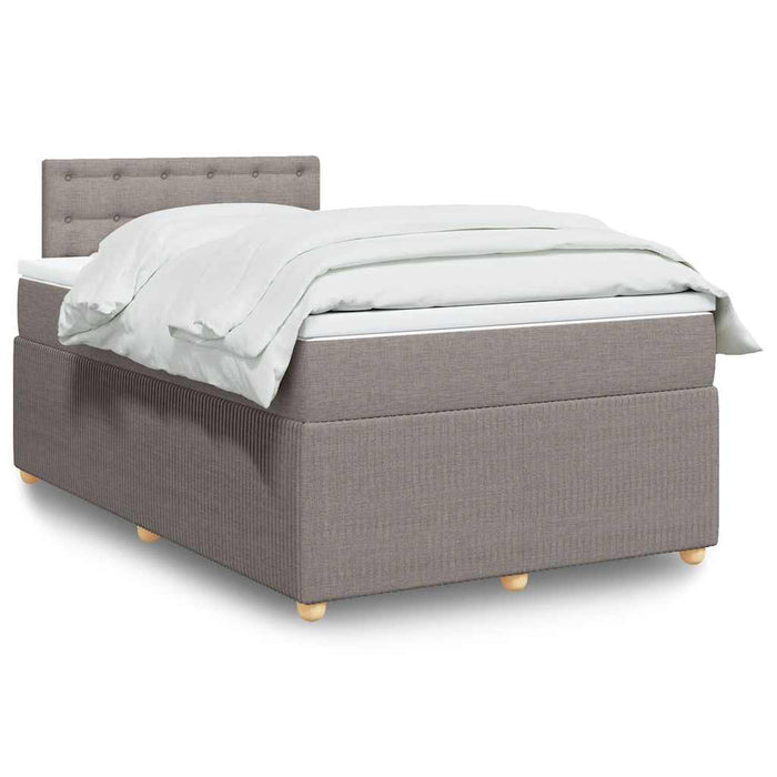 Pat box spring cu saltea, gri taupe, 120x200 cm, textil - WALTI WALTI