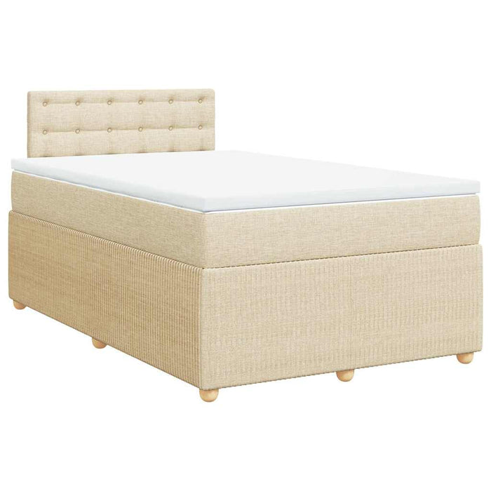 Pat box spring cu saltea, crem, 120x200 cm, textil - WALTI WALTI