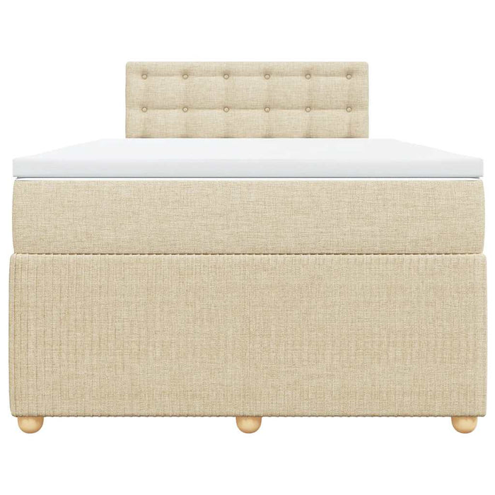 Pat box spring cu saltea, crem, 120x200 cm, textil - WALTI WALTI