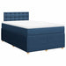 Pat box spring cu saltea, albastru, 120x200 cm, textil - WALTI WALTI